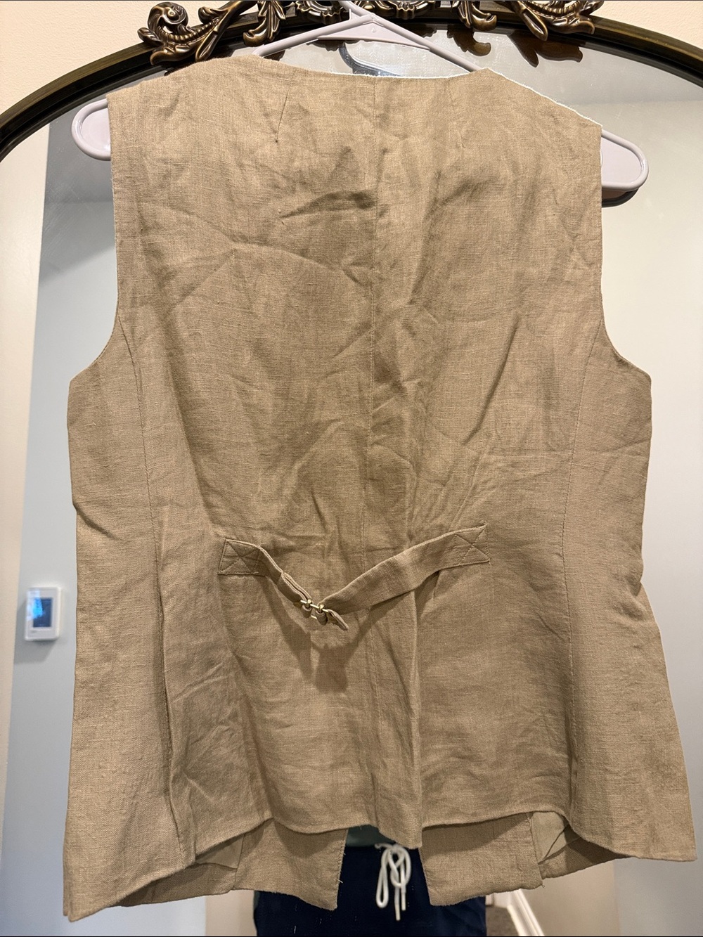 J. Crew Sleeveless Linen Blend Button Vest in Khaki green - Picture 6 of 8
